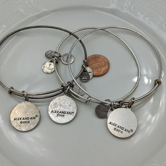 Alex and Ani Rafaleian Silver Set of 3 Bracelets - Picture 10 of 13